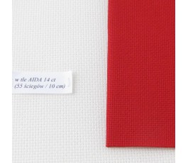AIDA 18 ct ( 42 x 54 cm) kolor: 954 - czerwony