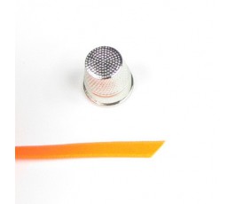 Wstążka satynowa dwustronna 6 mm, kolor: pomarańczowy fluo - 34