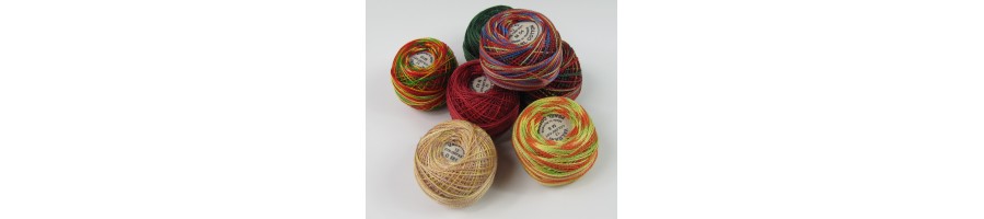 Hand dyed perle no. 12 threads (Valdani)